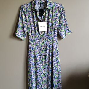 Maje Vibrant Floral Dress NWT Small 36